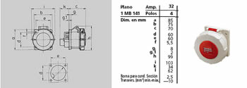 hembra embutida para container